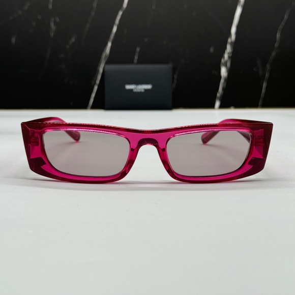 NEW SL553 003 SAINT LAURENT PINK VIOLET UNISEX SL 553 SAINT LAURENT SUNGLASSES - Picture 3 of 11